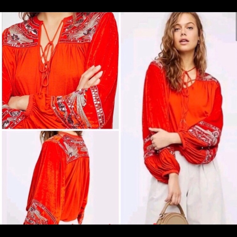 Free people balloon sleeve top